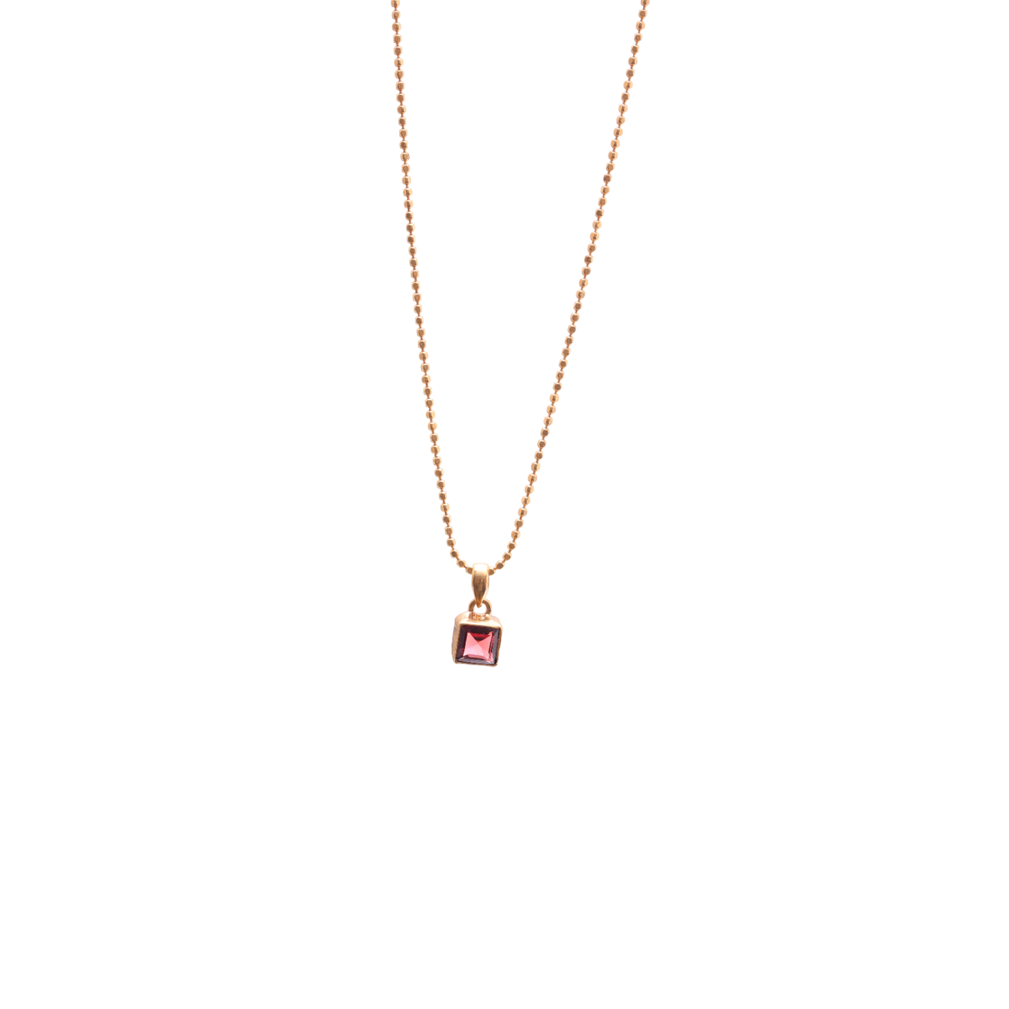 Mini Soul Pendant — Square — Garnet