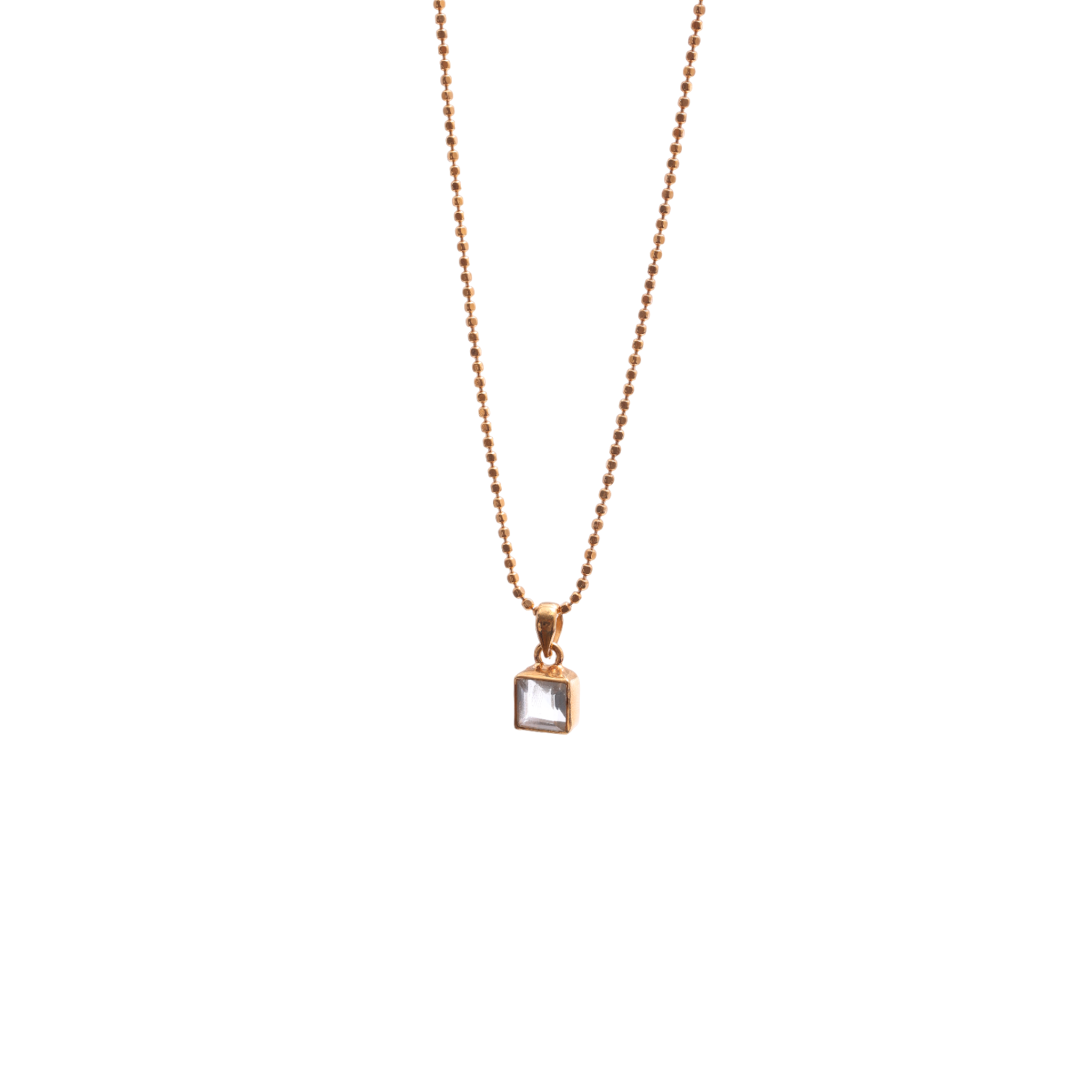 Small Square Pendant - Citrine