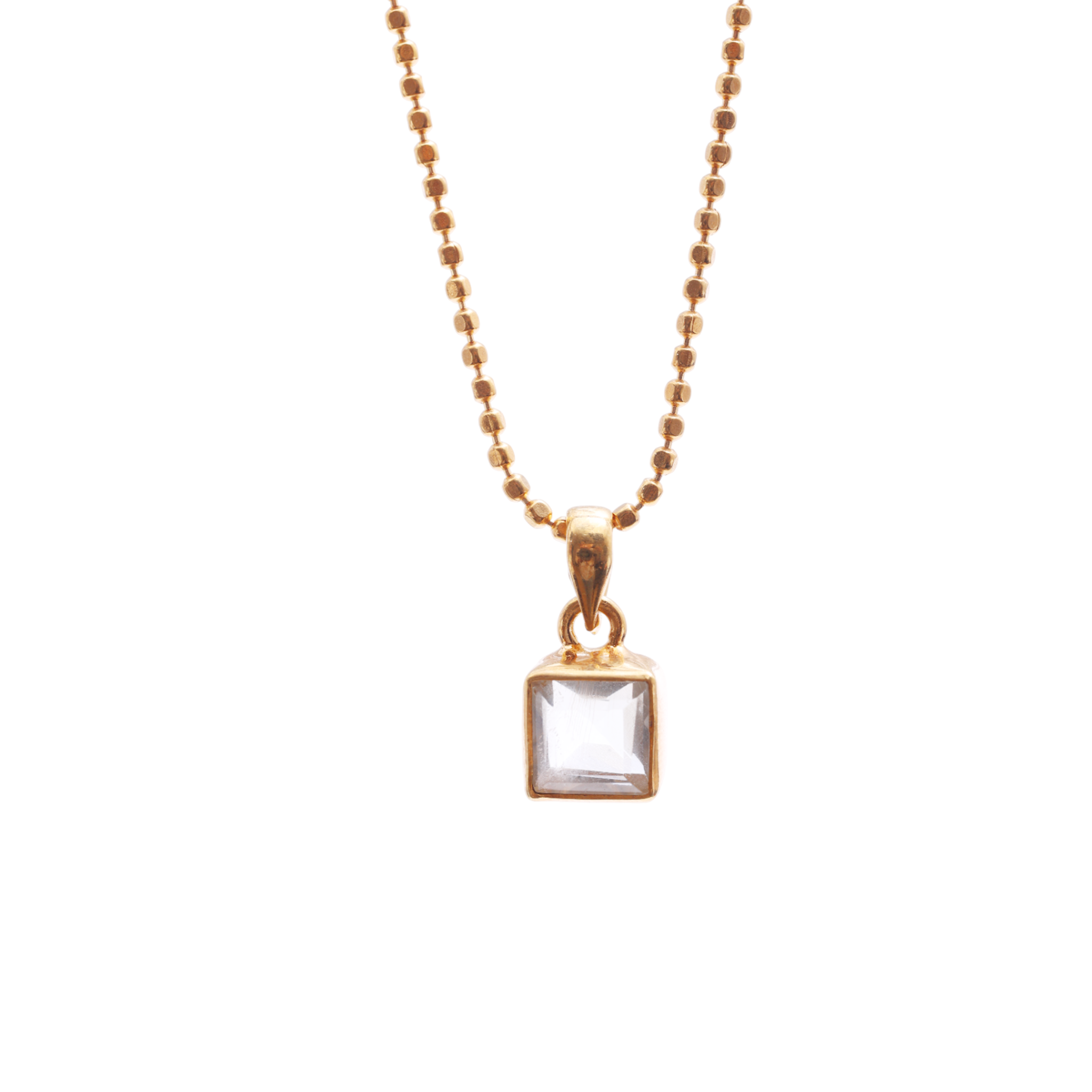 Small Square Pendant - Green Amethyst