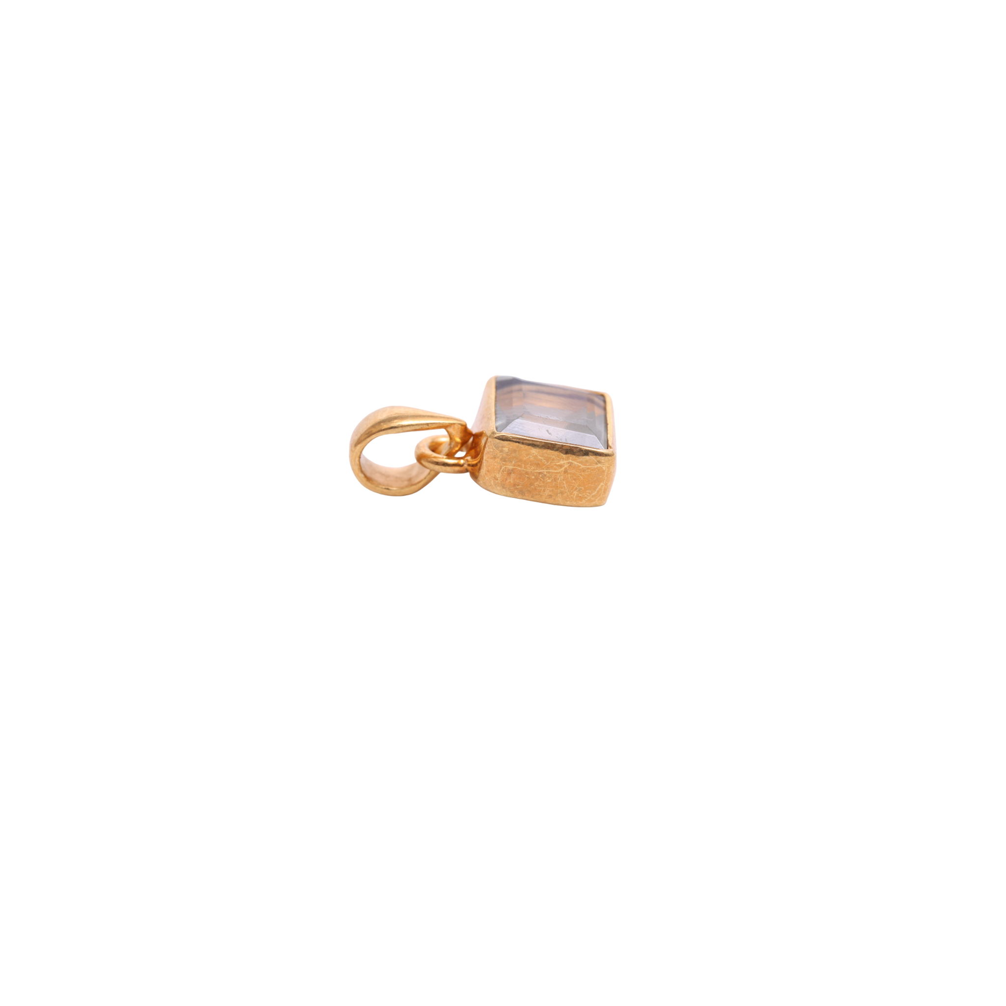 Small Square Pendant - Green Amethyst