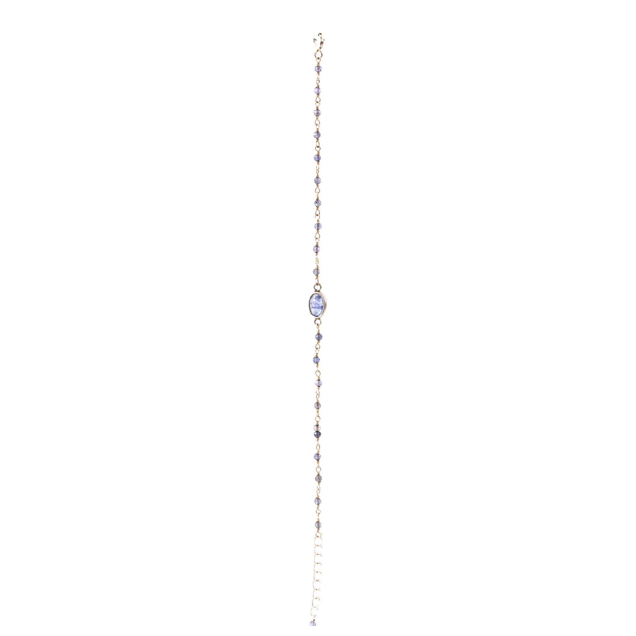 Small Beads With Lock Chain - Tanzanite Iolite