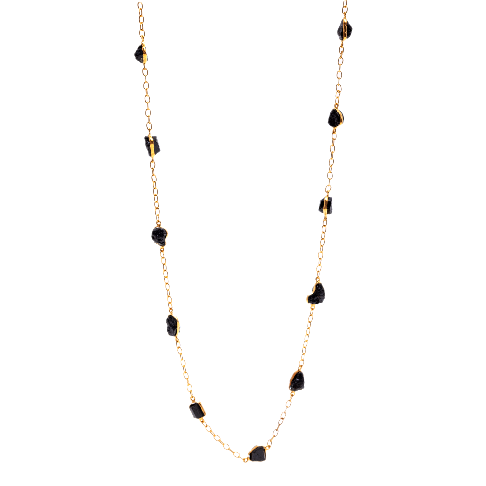 Raw Stones Necklace - Black Onyx