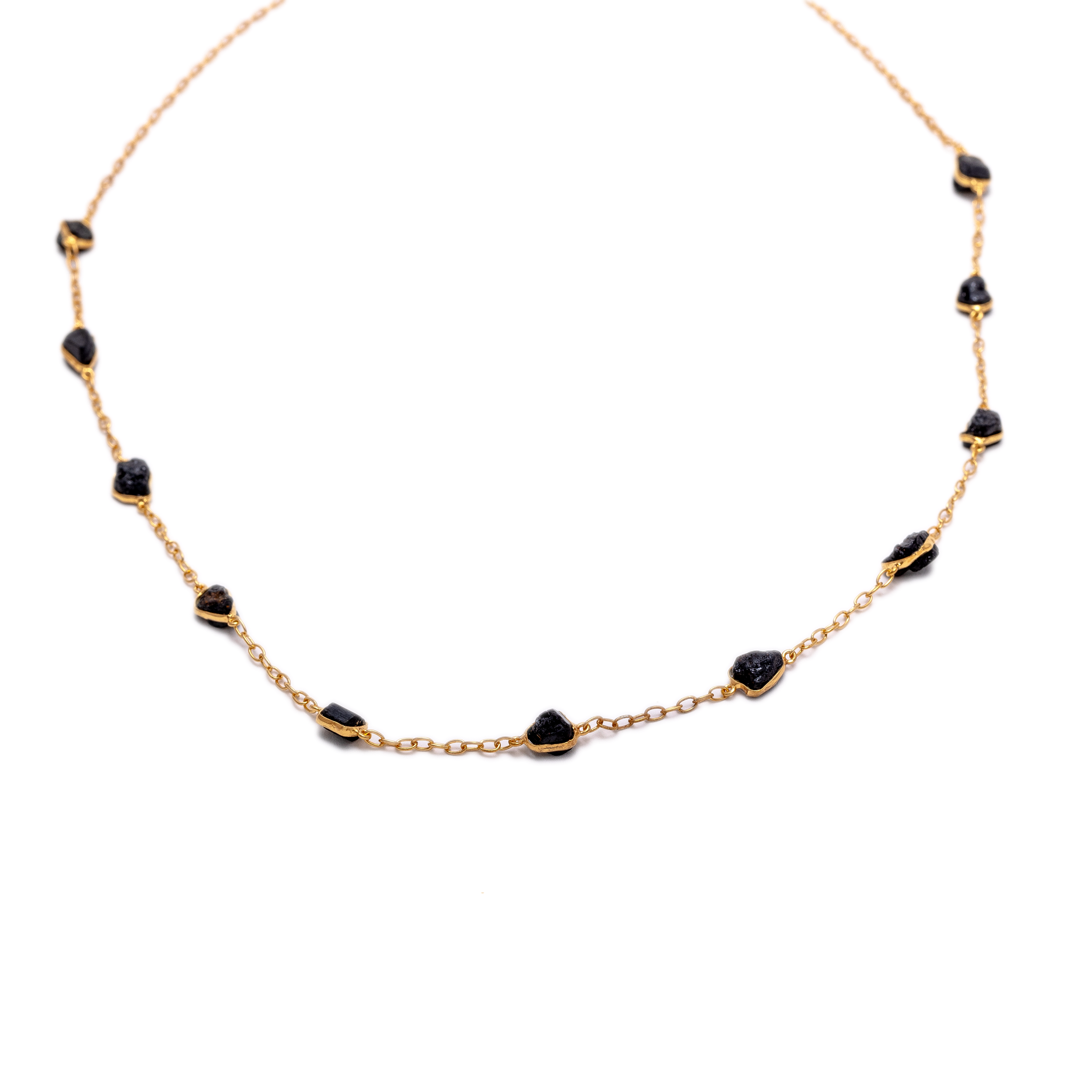 Raw Stones Necklace - Black Onyx