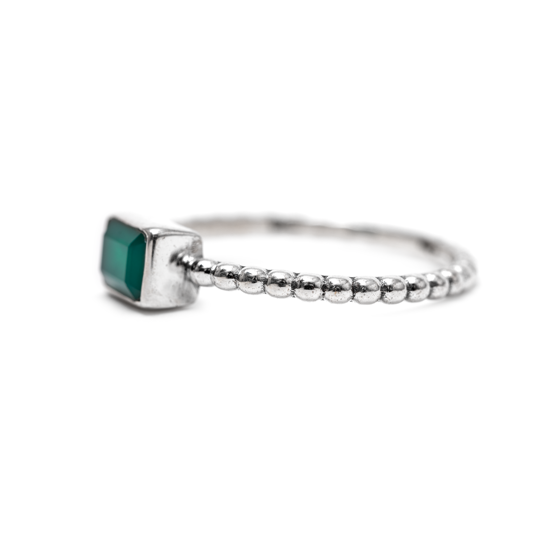 Geometrical Rectangle Gem - Green Onyx