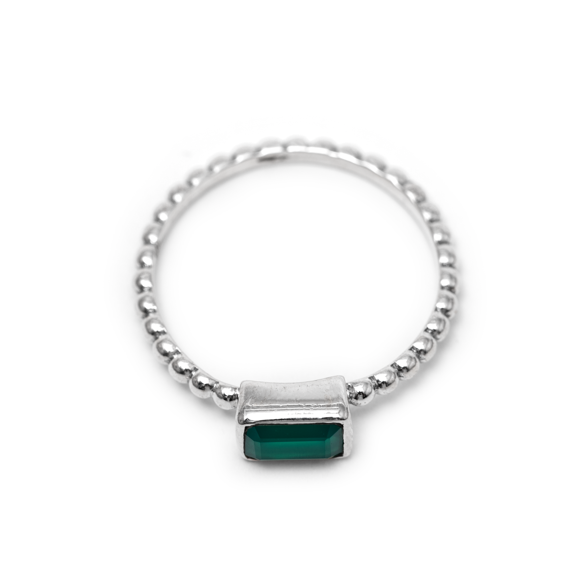 Geometrical Rectangle Gem - Green Onyx