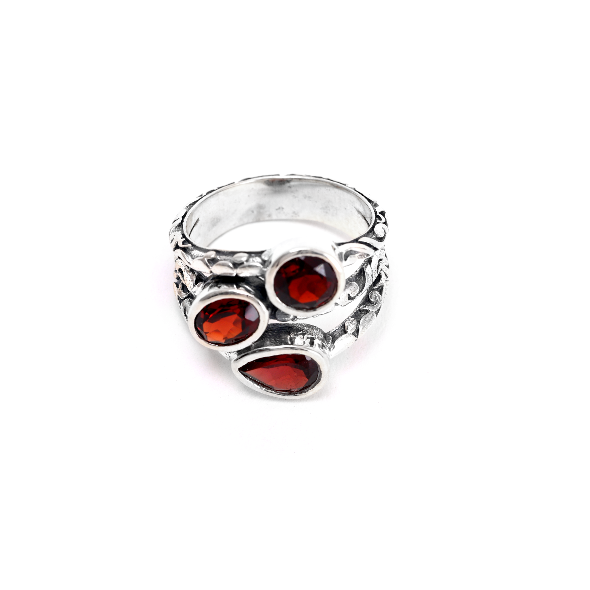 Oxidised Stacked Rings - Garnet