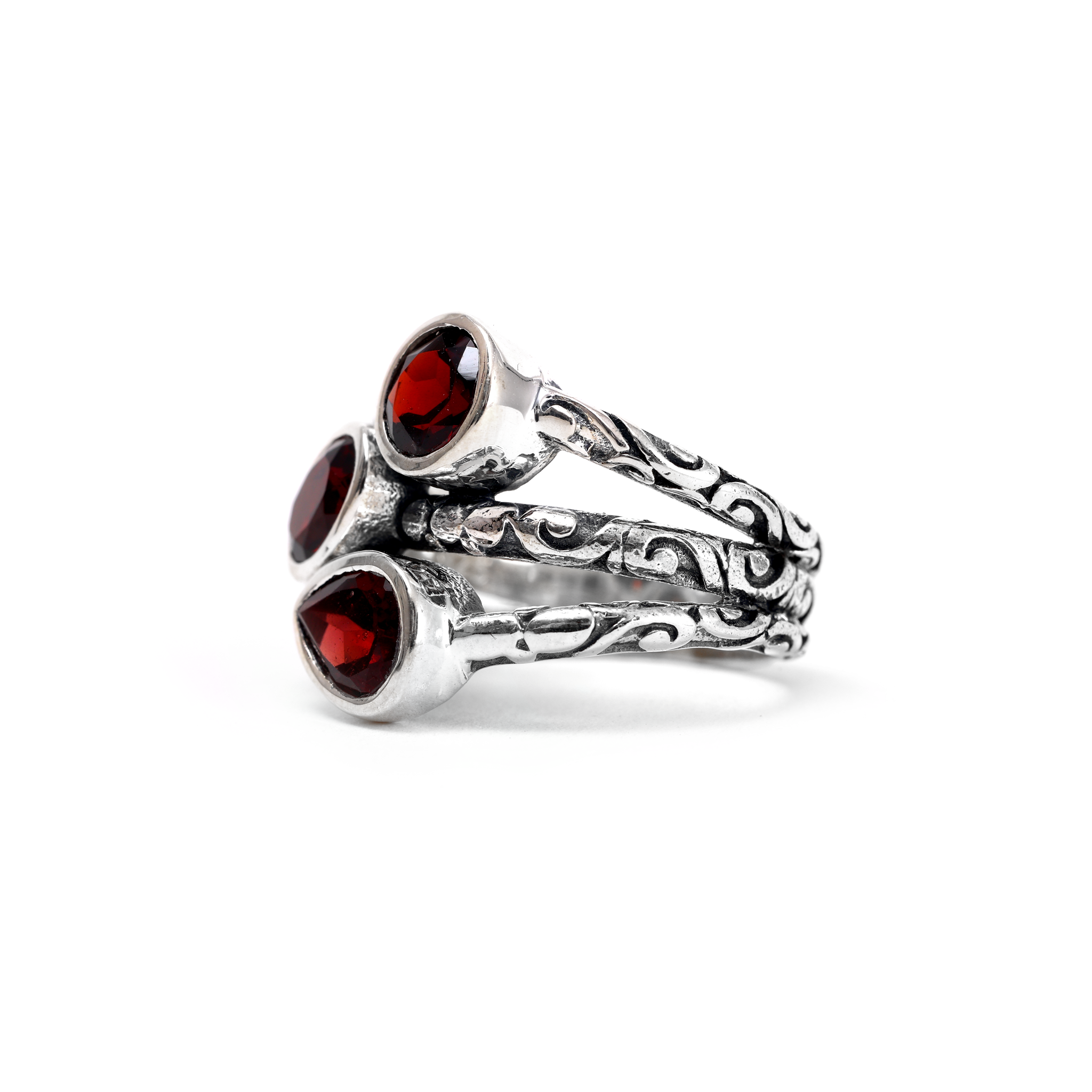 Oxidised Stacked Rings - Garnet