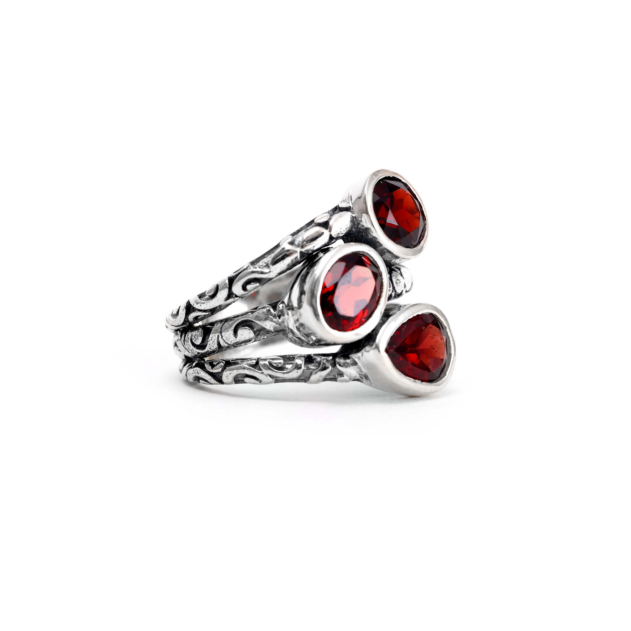 Oxidised Stacked Rings - Garnet