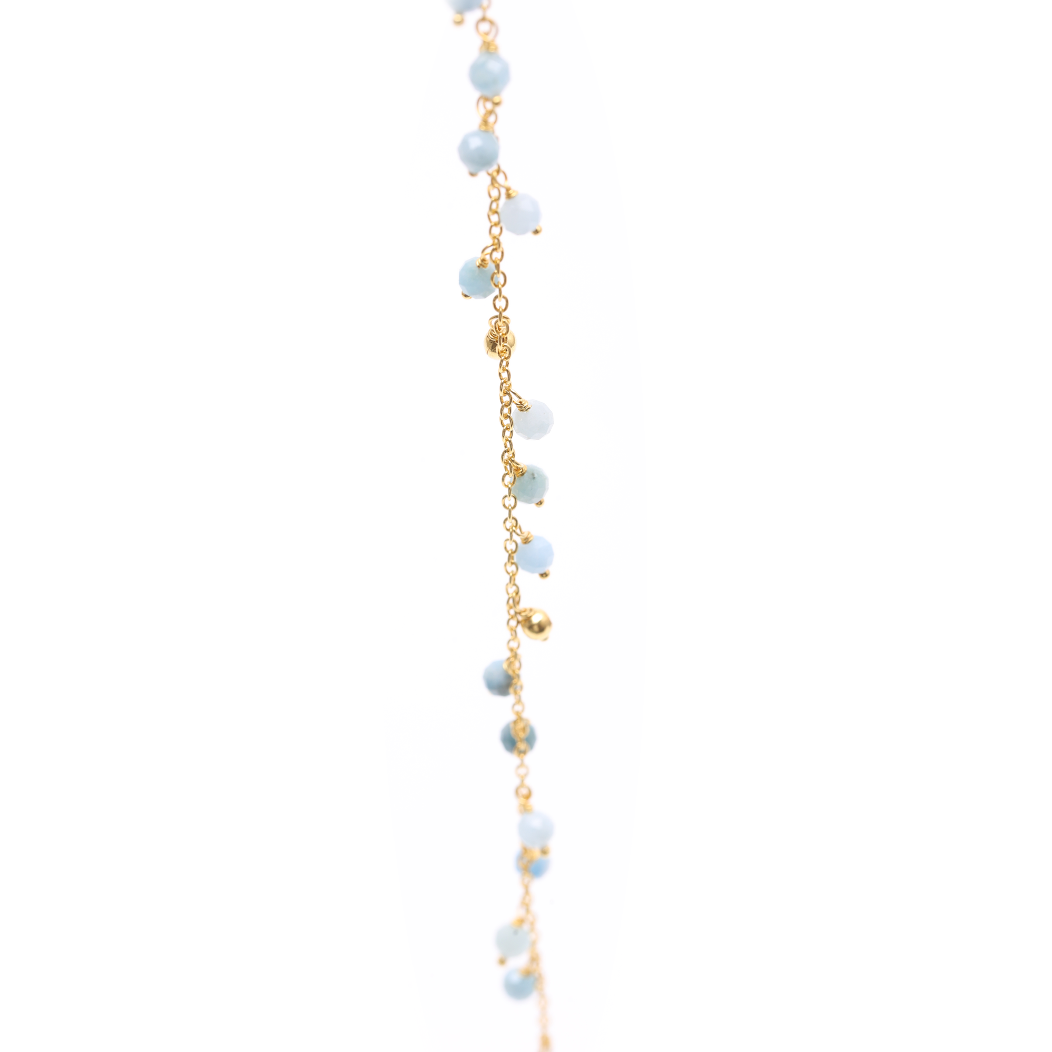 Round Beads And Chain - Aquamarine