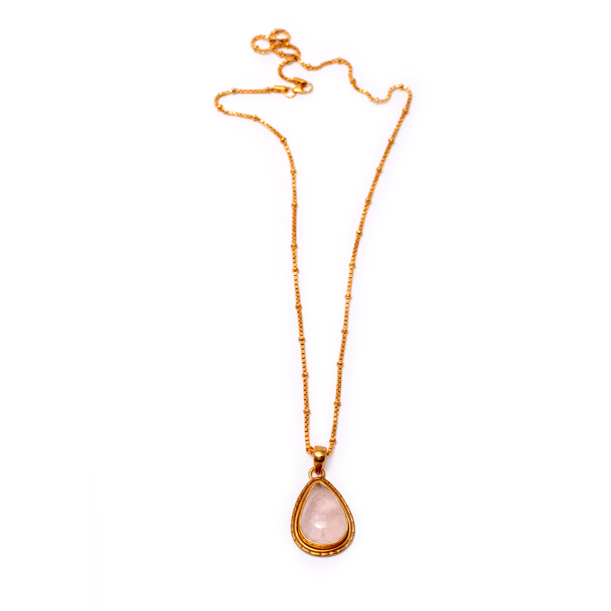 Rose Quartz Pendant - Triangle shaped