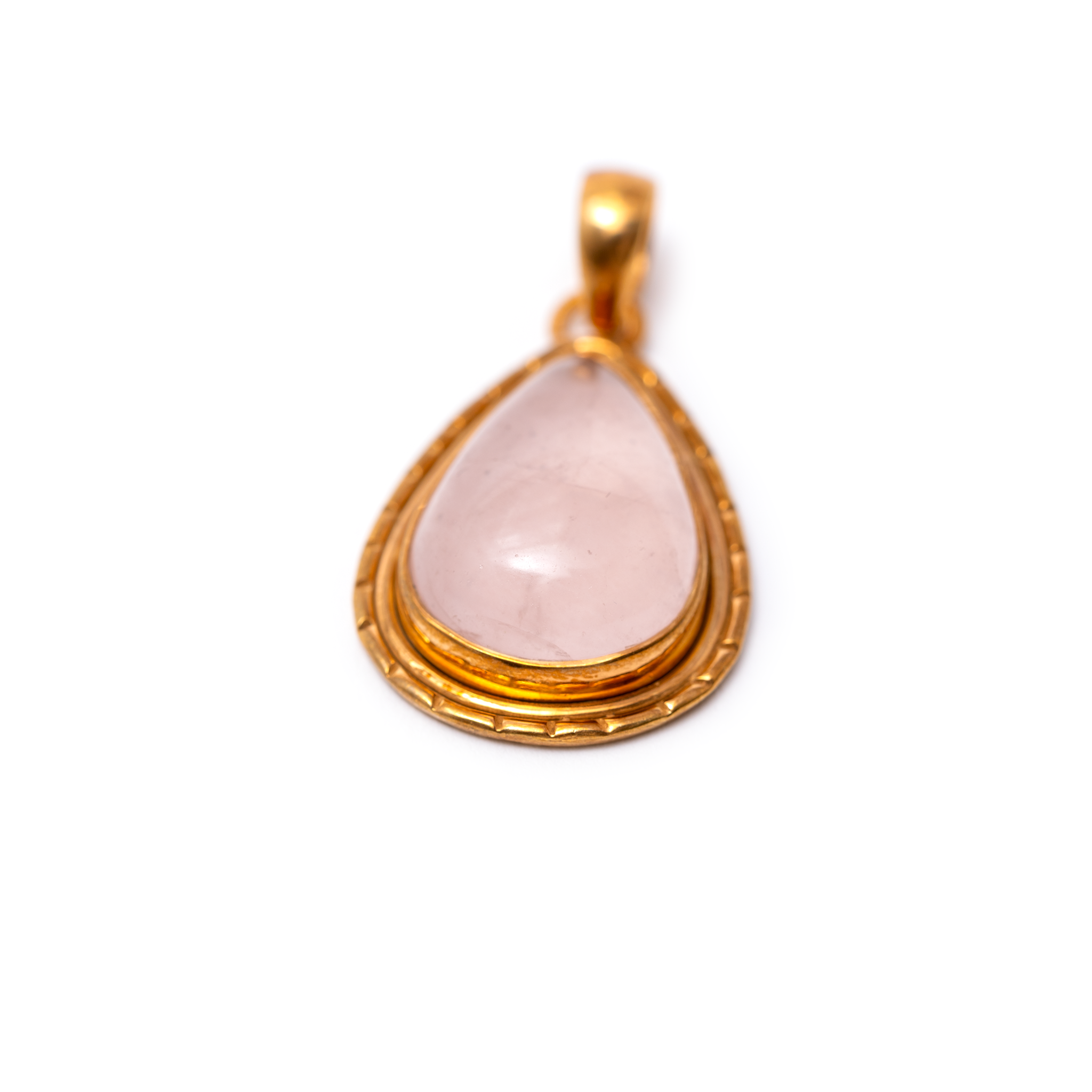 Rose Quartz Pendant - Triangle shaped