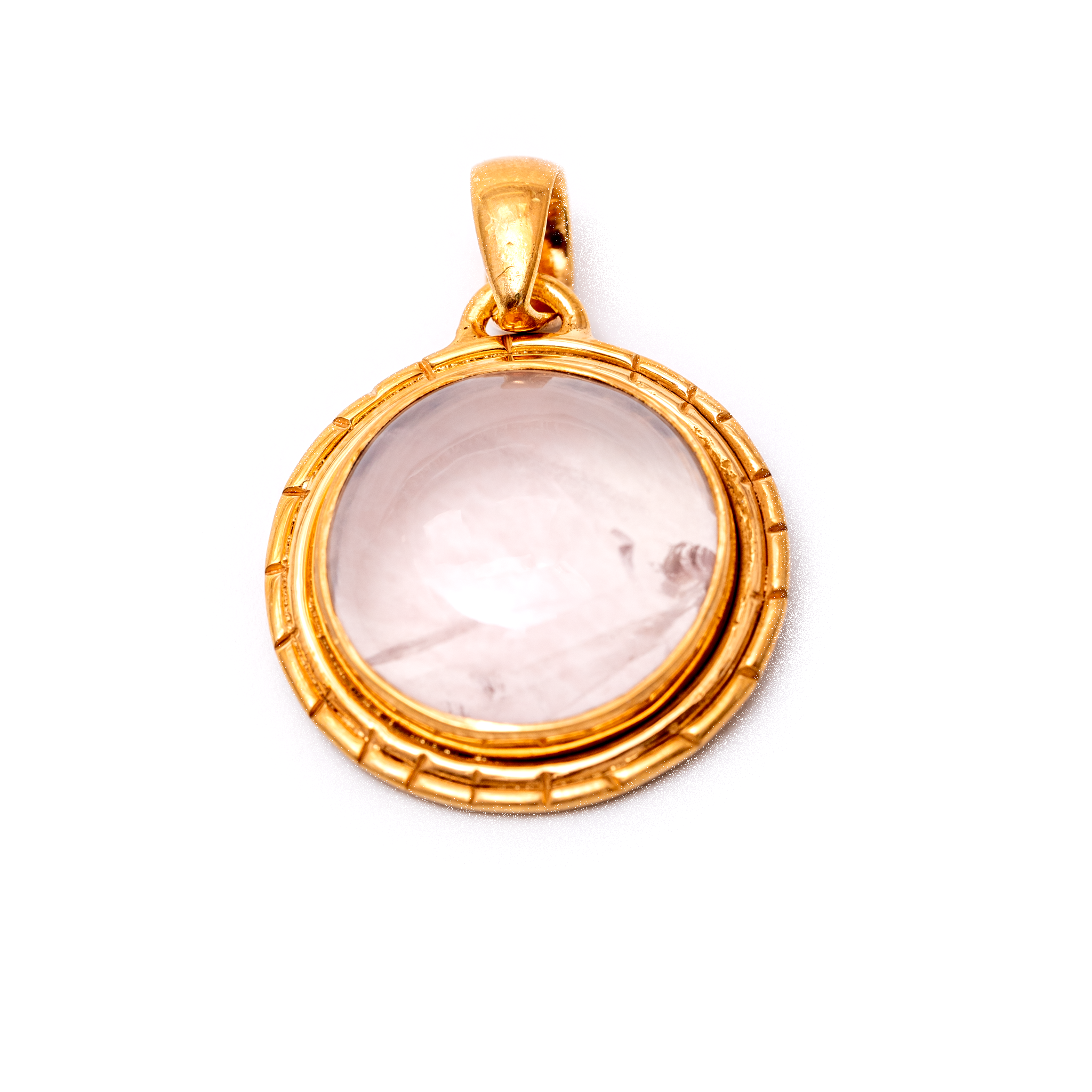 Circle with Design - Rose Quartz