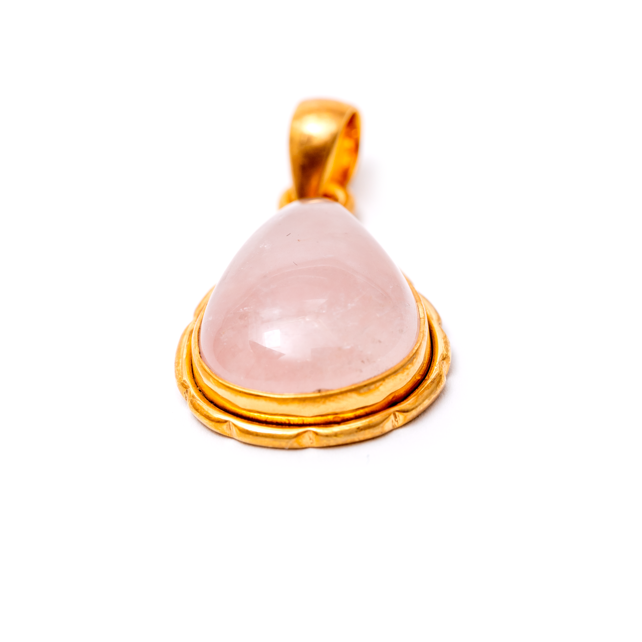 Rose Quartz Pendant - Triangle shaped