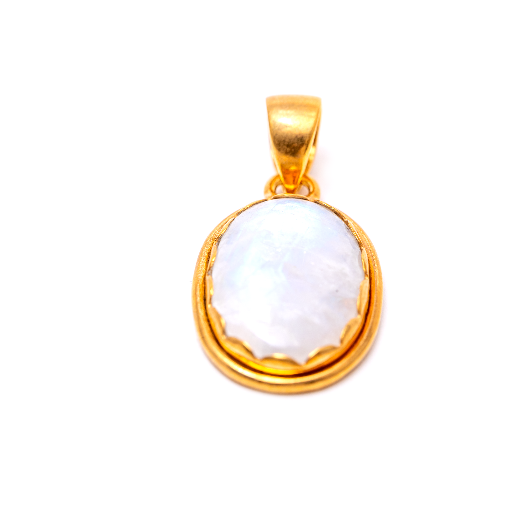 Rainbow Moonstone Pendant - Oval shaped