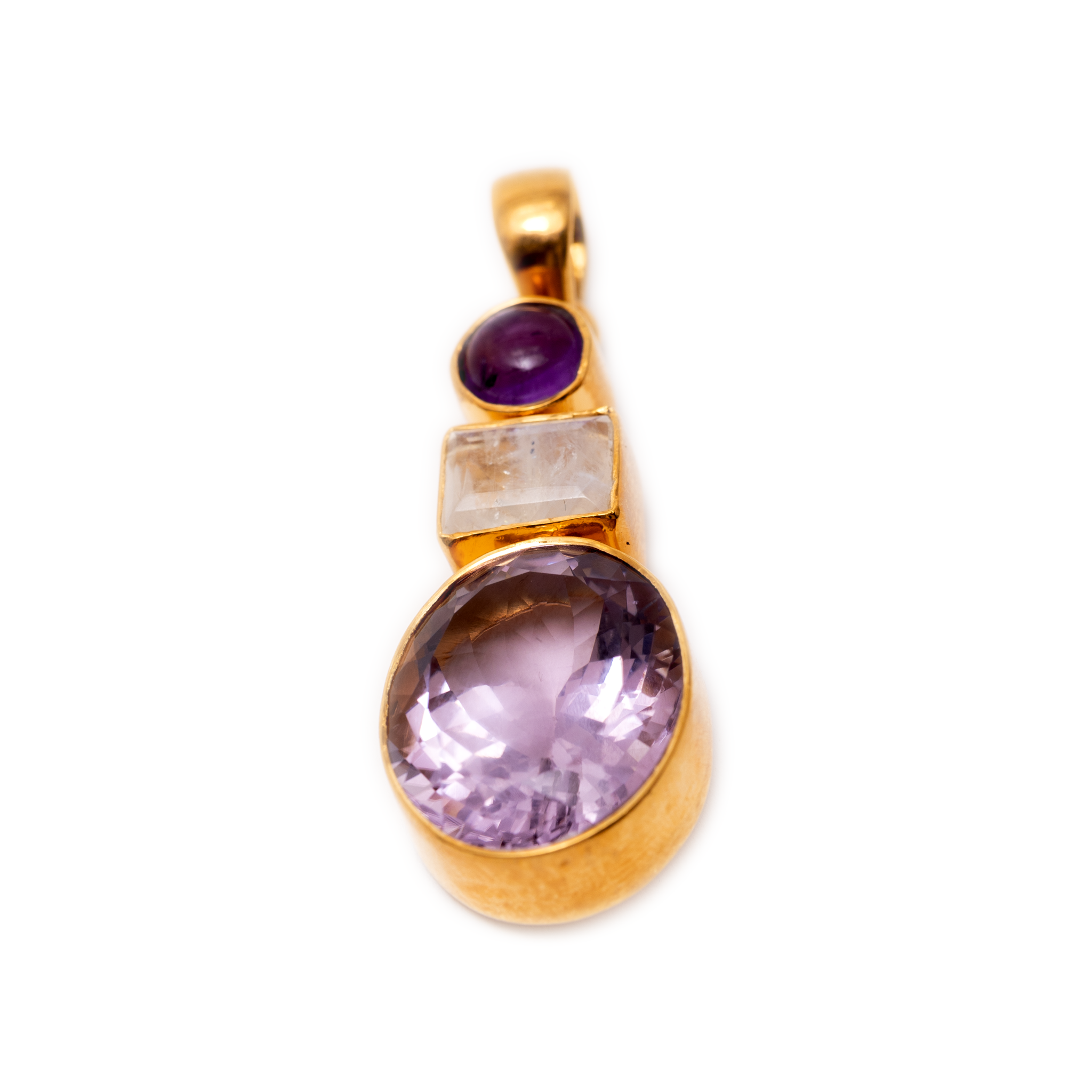 Three stones - Amethyst / Moonstone