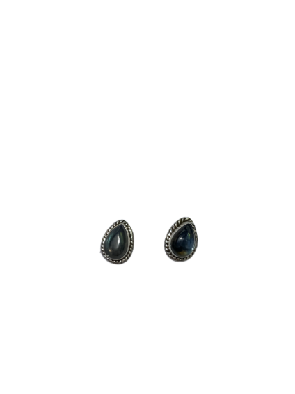 Drop Shaped Studs - Blue Sapphire