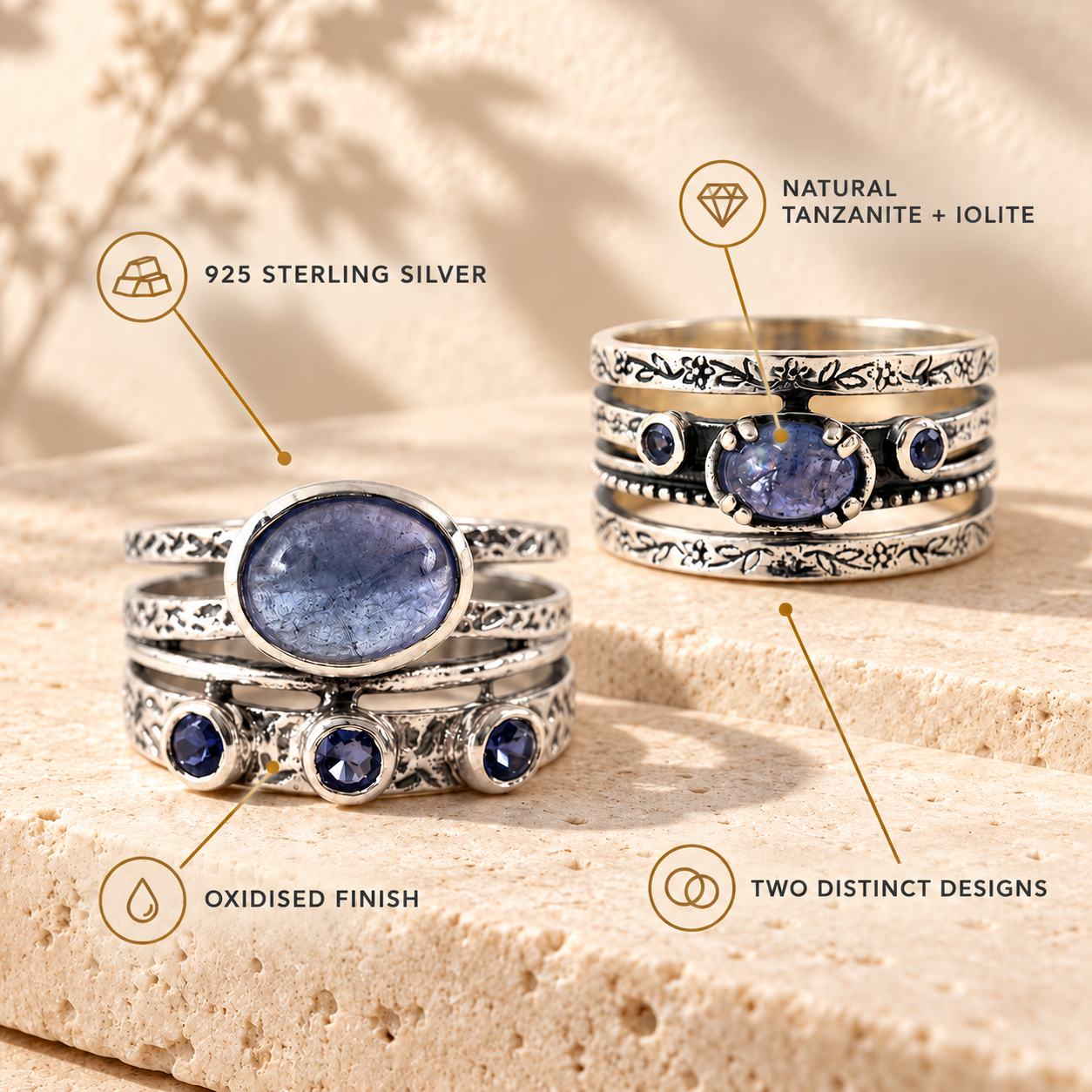 lolite Art Ring