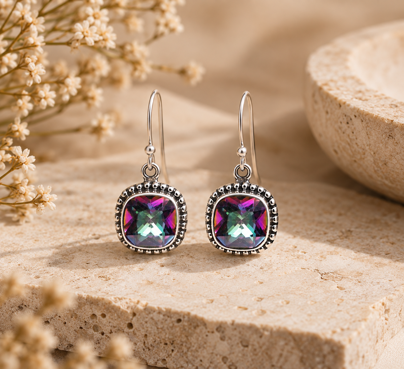 Mystic Quartz Aura Earrings
