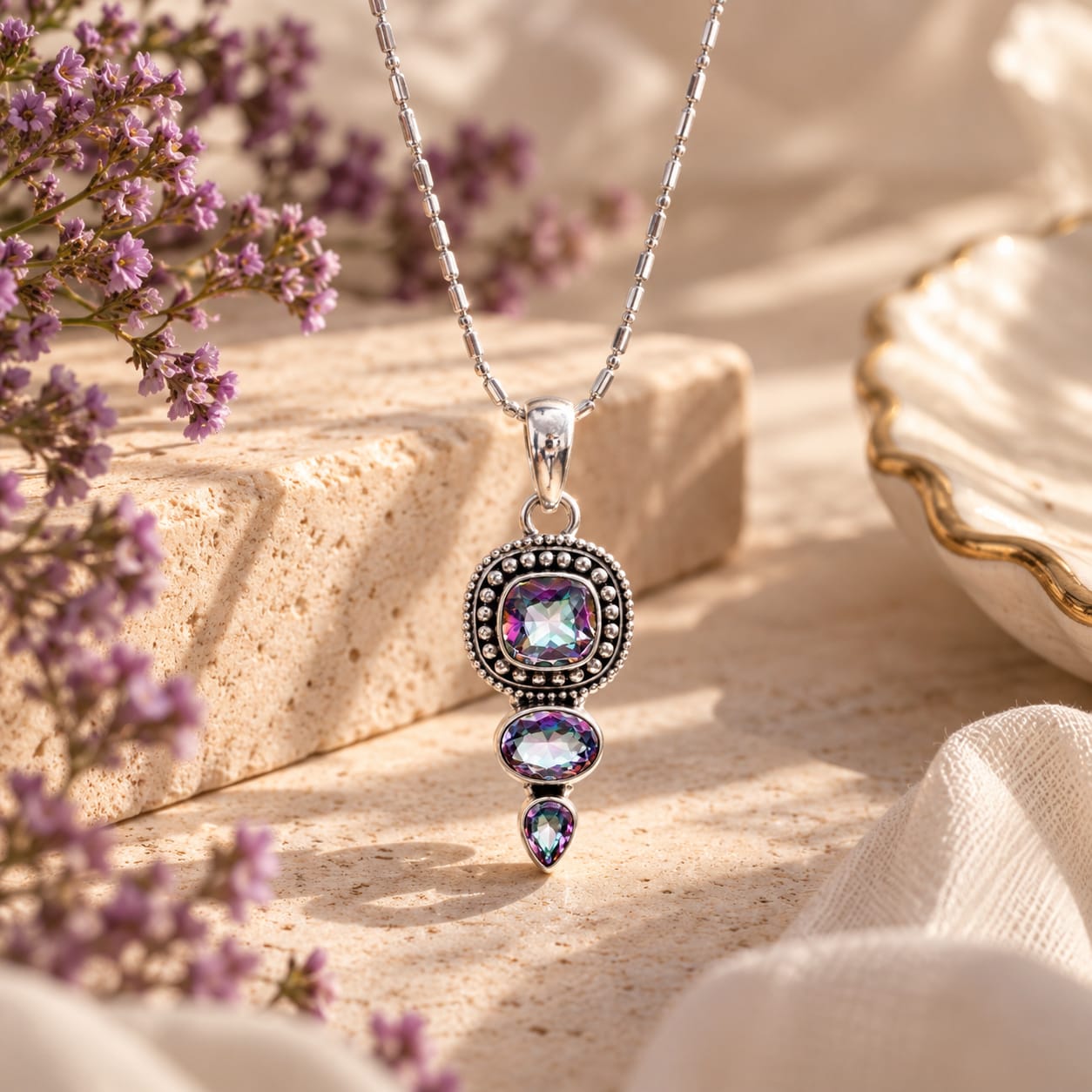 Mystic Quartz Aura Pendant