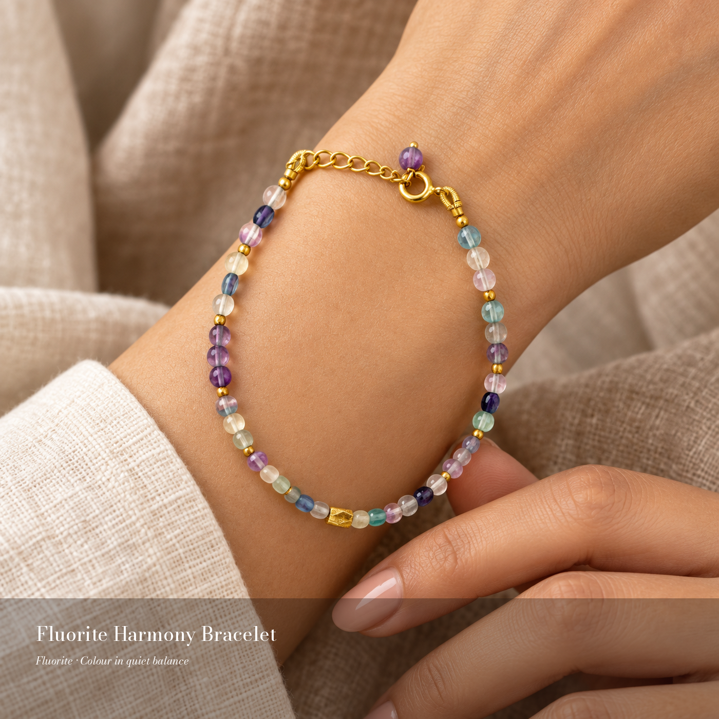 Fluorite Harmony Bracelet – close lifestyle view