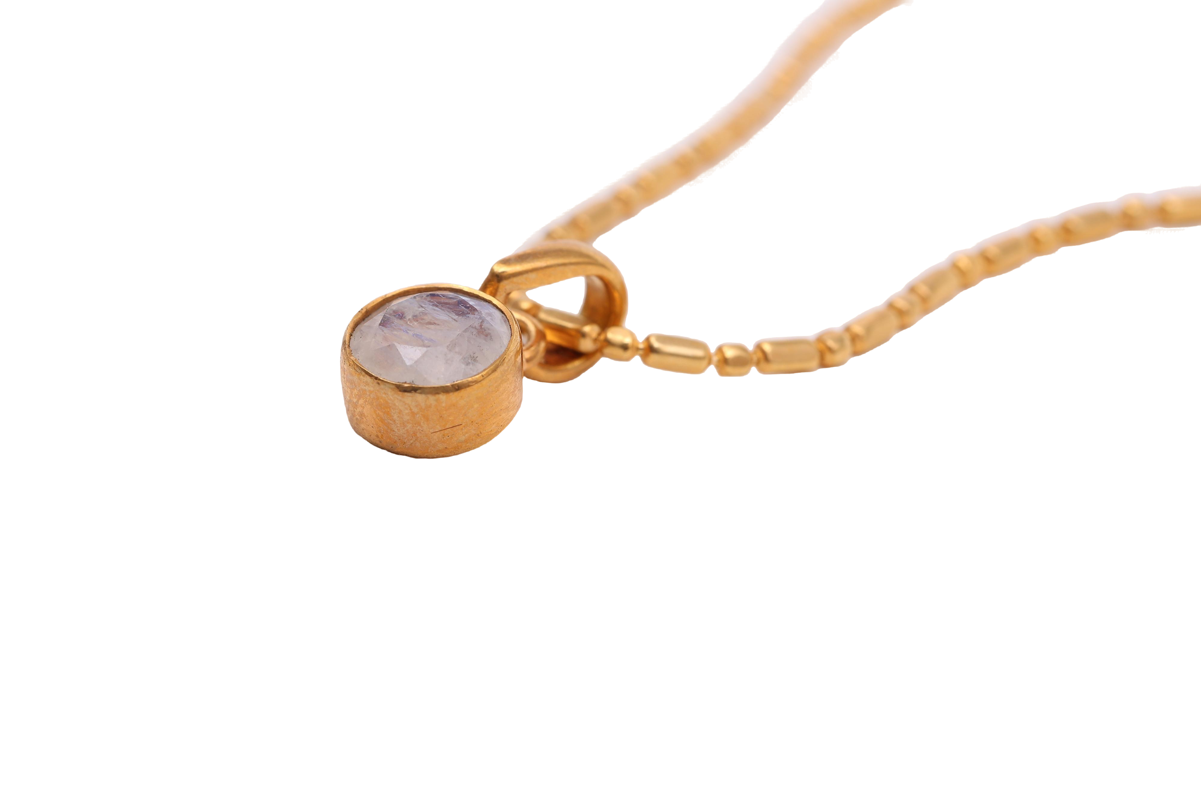 Mini Soul Pendant — Round — Moonstone