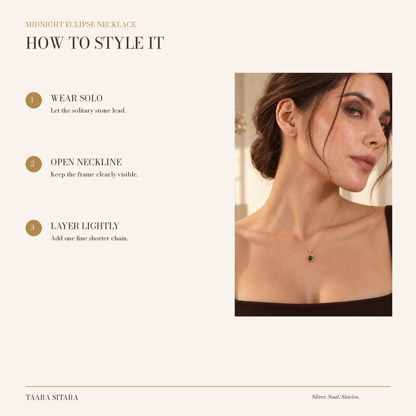 Midnight Eclipse Necklace — styling and fit guide