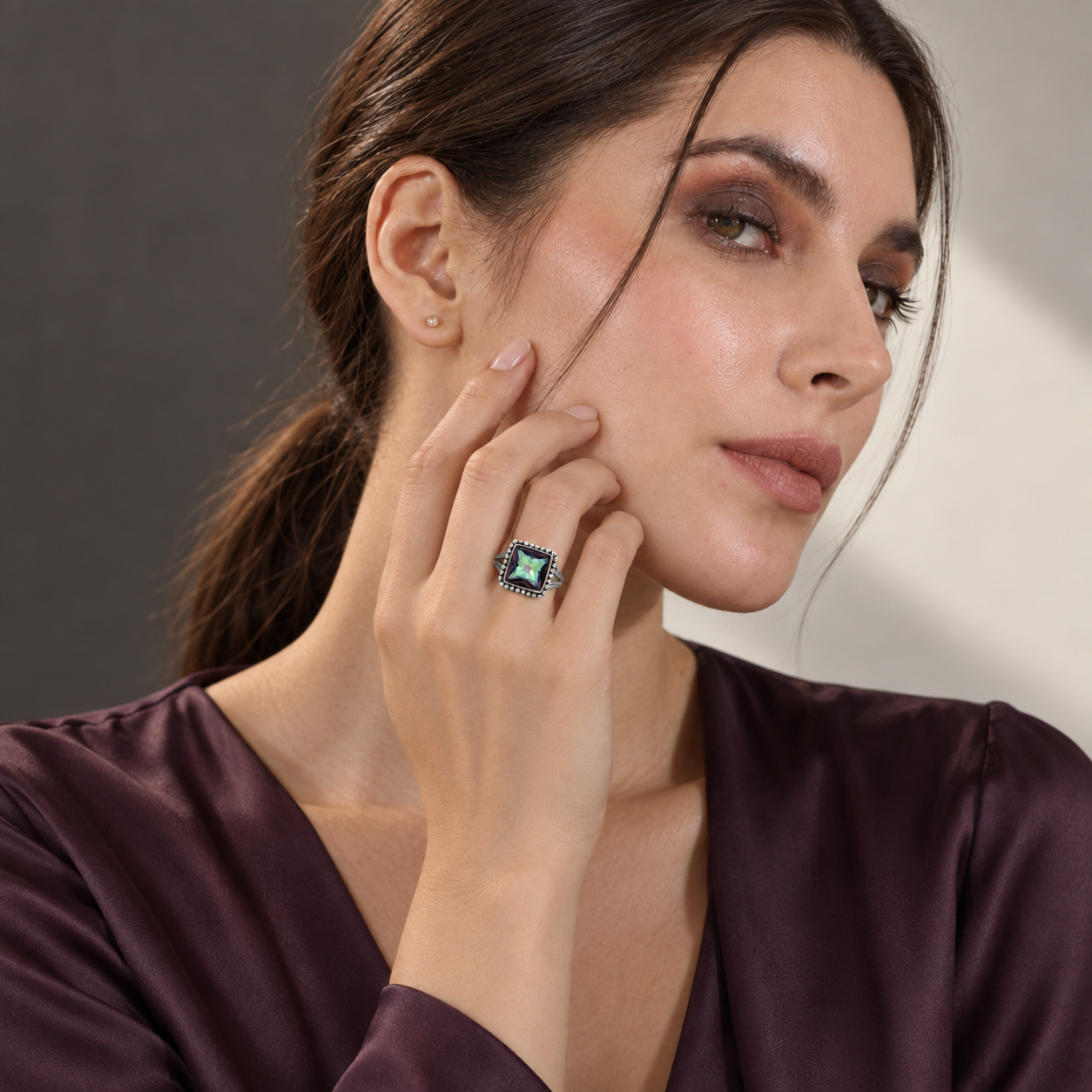 Taara Sitara model wearing the Mystic Mirage ring
