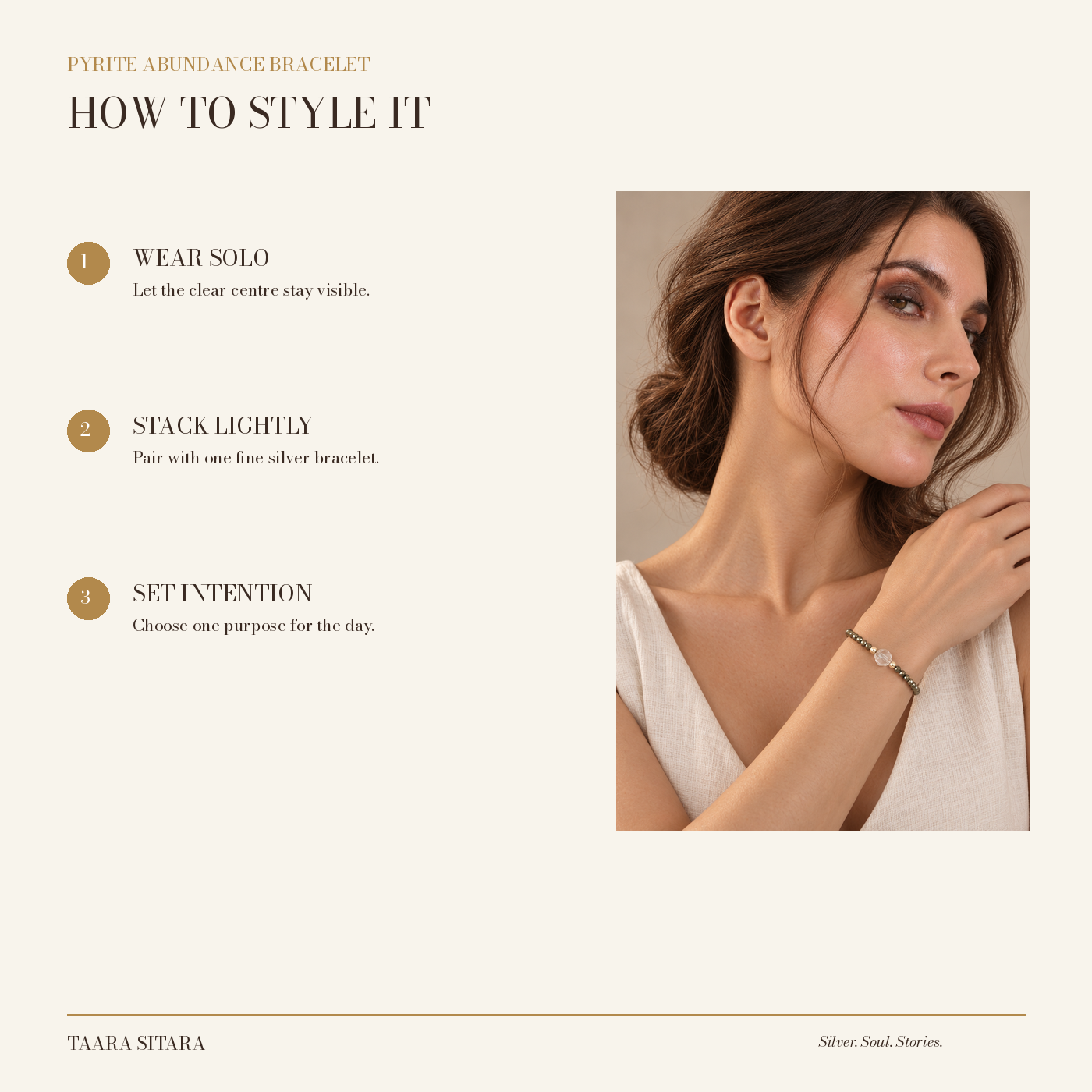 Pyrite Abundance Bracelet — styling and fit guide