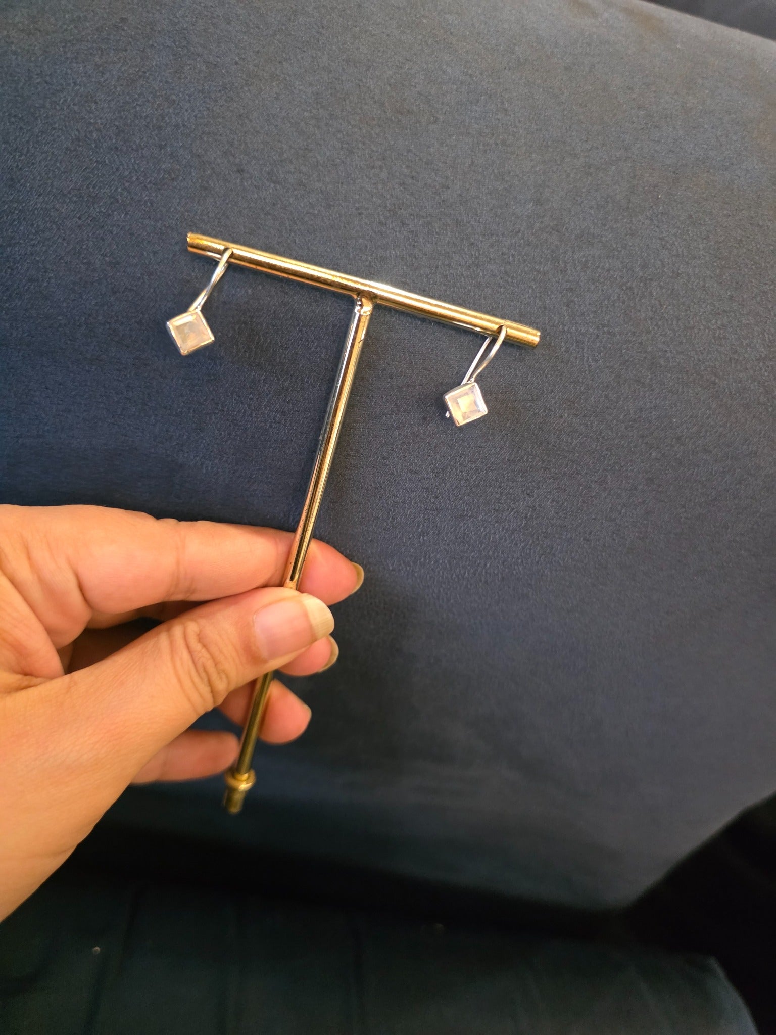 Rhombus Drop Earrings stone variants