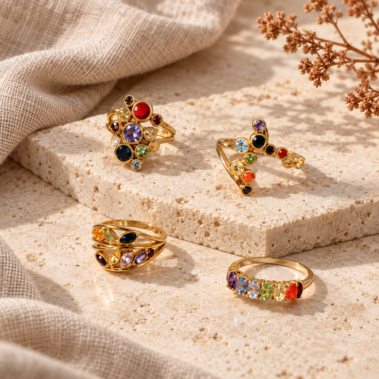 Chakra gemstone rings